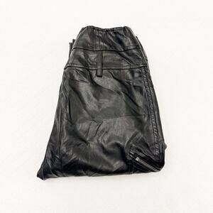 Tiger Mist Black Faux Patent Leather Motorcycle Pants Size XS